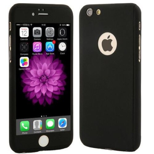 Husa iPhone 7 / 8 PROTECTS 360 + folie sticla, Neagra